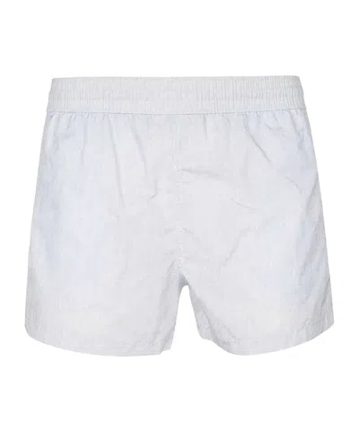 Off-white Elastic Waist Swimming Trunks In White