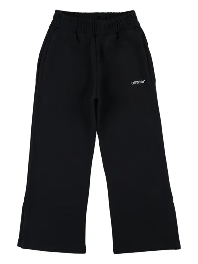 OFF-WHITE ELASTIC-WAISTBAND WIDE-LEG TROUSERS