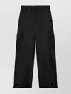 Off-white Elasticated Ankles Cargo Trousers In Black