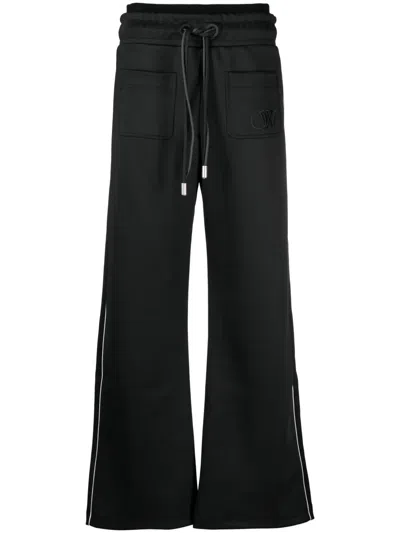 OFF-WHITE ELASTICATED-WAIST COTTON TRACK PANTS