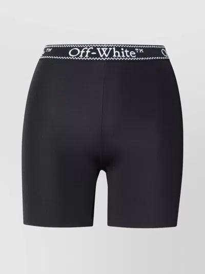 Off-white Elasticated Waistband Stretch Fit Shorts In Black