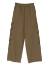 Off-white Tailored Neutrals Trousers With Straight Leg In Green