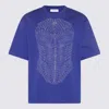 Off-white Electric Blue Cotton Body Stitch Skate T-shirt
