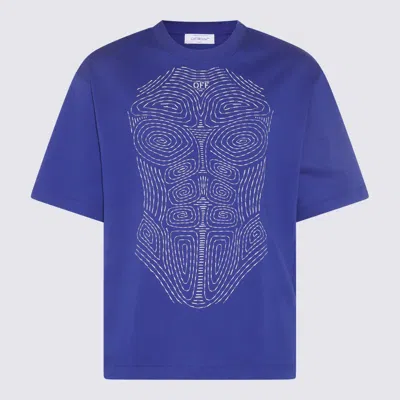 Off-white Electric Blue Cotton Body Stitch Skate T-shirt