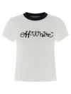Off-white Short Sleeve Logo T-shirt With Contrast Collar In White