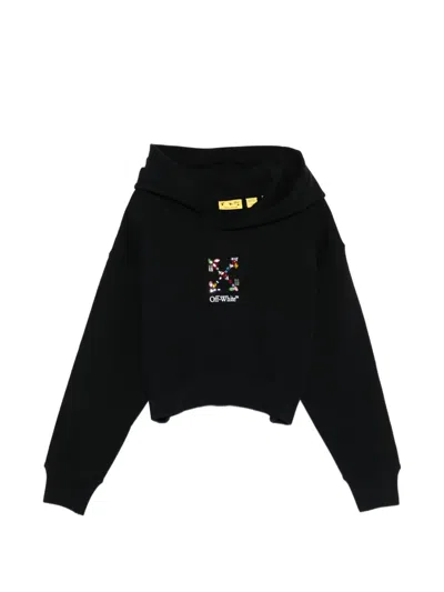 Off-white Kids' Embellished Hoodie In Black