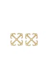 Off-white Arrow Design Brass Earrings For Women In Yellow
