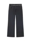 Off-white Belted Wide Jeans In Black/white