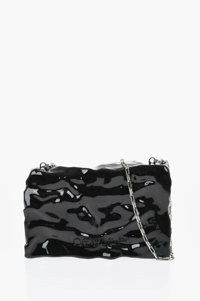 Off-white Quote Textured Clutch Bag In Black