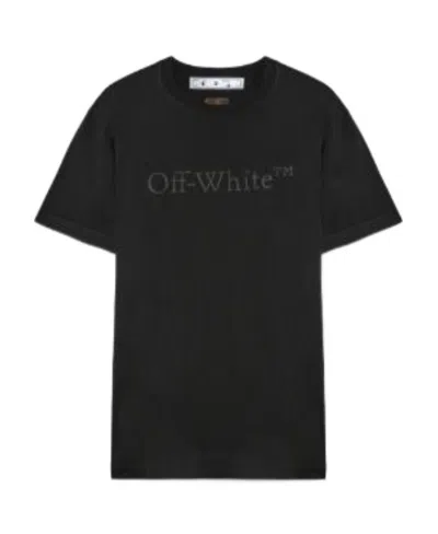 Off-white Embossed-logo Cotton T-shirt In Black