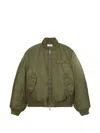Off-white Embroidered Nylon Bomber Jacket In Green