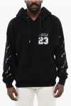 Off-white Embroidered Brushed Cotton Hoodie
