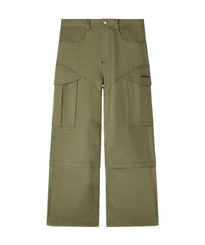 OFF-WHITE OFF-WHITE LOGO EMBROIDERED STRAIGHT LEG PANTS