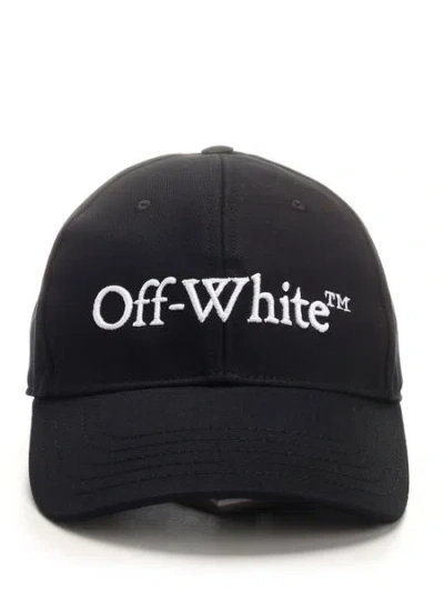 Off-white Embroidered Cotton Baseball Cap In Black Whit