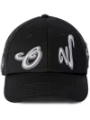 Off-white Embroidered Cotton Cap In Black