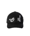 Off-white Embroidered Cotton Cap In Black