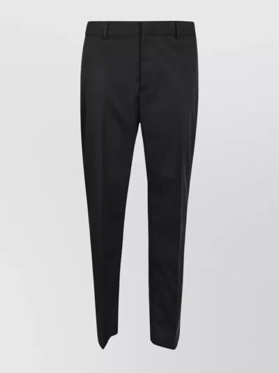 Off-white Dry Wool Slim Zip Pant Pants In Black Blac