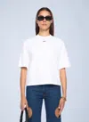 Off-white Embroidered Flowers Boxy Logo T-shirt In White