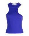Off-white Asymmetric Cropped Top Logo Embossed In Blue