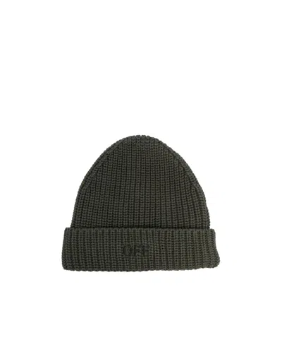 Off-white Embroidered-logo Beanie In Black