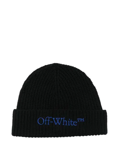 Off-white Embroidered-logo Beanie In Black