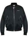 Off-white Embroidered-logo Bomber Jacket In Black