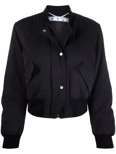 Off-white Embroidered Logo Bomber Jacket In Black