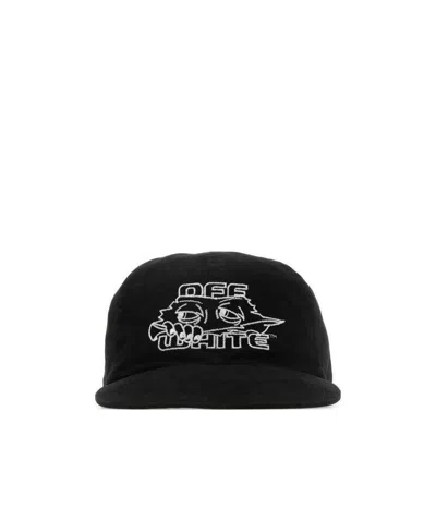 Off-white Embroidered Logo Cotton Cap In Black