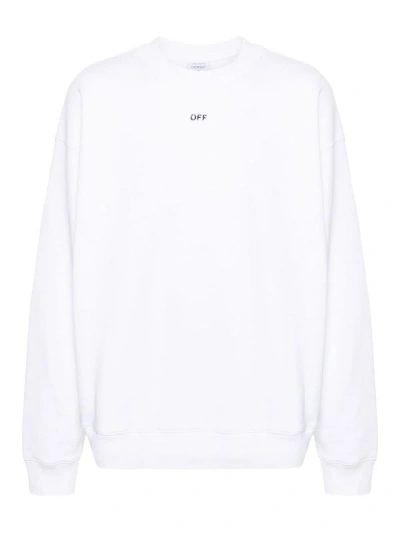OFF-WHITE EMBROIDERED-LOGO COTTON SWEATSHIRT