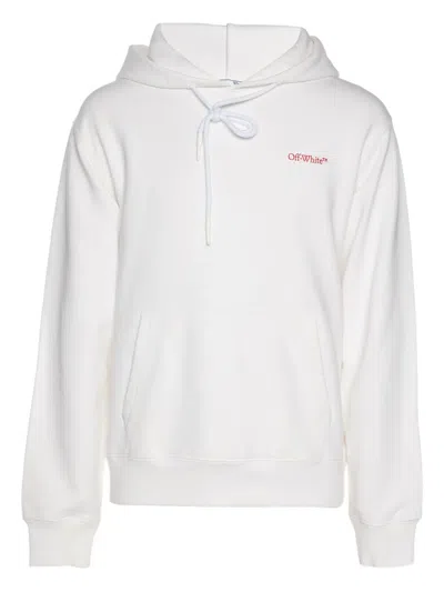 Pre-owned Off-white Embroidered-logo Hoodie In White