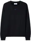 Off-white Embroidered-logo Organic Cotton Sweatshirt In Black