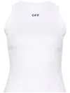 Off-white Off Stamp Rib Round Tank Top In 110 White Black