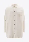 Off-white Off White Embroidered Overshirt In White