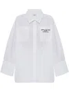 Off-white Embroidered Logo Shirt Dress In White