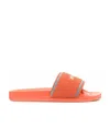 Off-white Embroidered-logo Slides In Orange