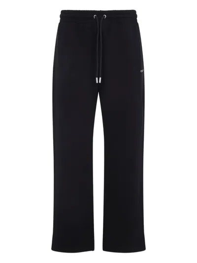 OFF-WHITE EMBROIDERED-LOGO TROUSERS