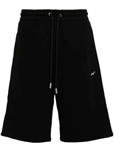 OFF-WHITE EMBROIDERED-MOTIF TRACK SHORTS