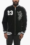 Off-white Nylon Varsity Jacket With Frontal Logo Patch