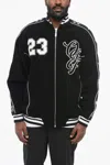 Off-white Nylon Varsity Jacket With Frontal Logo Patch