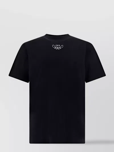 Off-white Embroidered Paisley Back T-shirt In Black