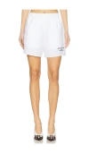 Off-white Embroidered Poplin Elastic Waist Shorts In White
