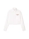 Off-white Embroidered Detail Poplin Cropped Shirt In White