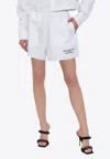 Off-white Embroidered Poplin Elastic Waist Shorts In White