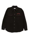 Off-white Embroidered-print Shirt In Brown