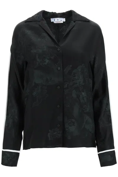 Off-white Embroidered Satin Shirt