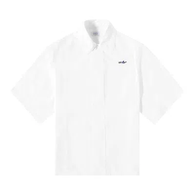 Pre-owned Off-white Embroidered Short-sleeve Shirt 'white/black' | Men's Size 46
