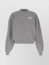 Off-white Embroidered Sweatshirt With Ribbed Cuffs And Hem In Grey