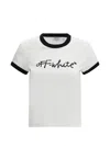 Off-white White Embroidered Script Fitted T-shirt In White