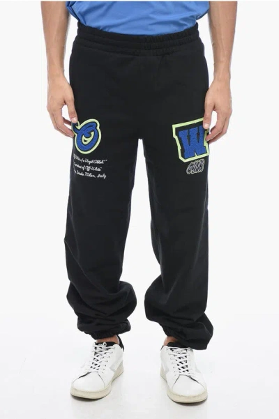 Off-white Embroidered Vars Joggers With Patchwork In Black