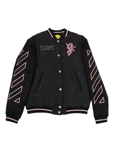 OFF-WHITE EMBROIDERED VARSITY JACKET